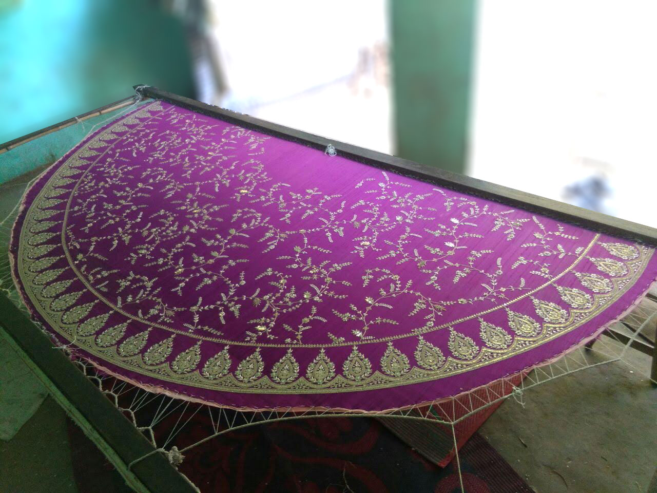 Majestic Violet purple raw silk lehenga 